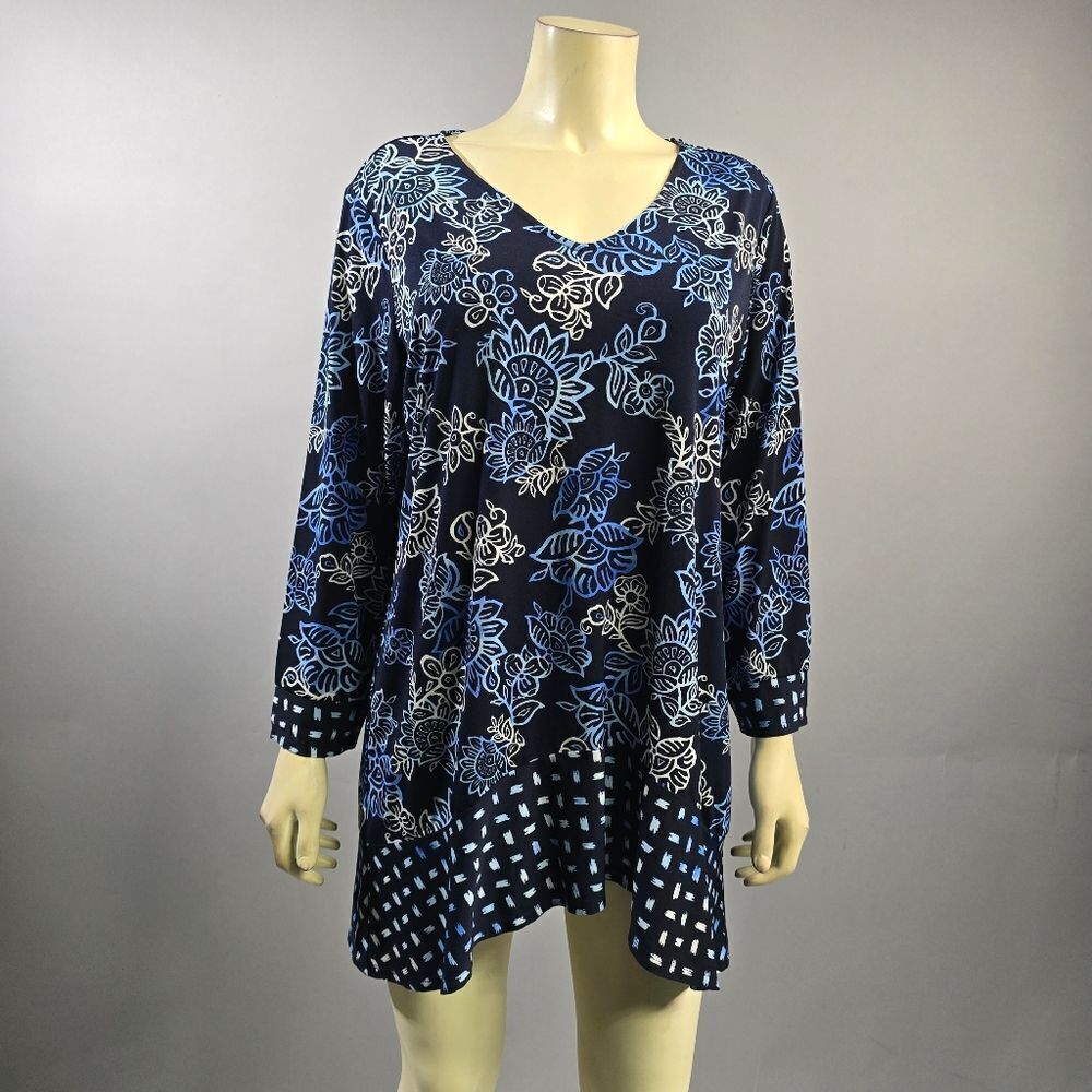 Susan Graver Blue Asymmetrical Tunic R3